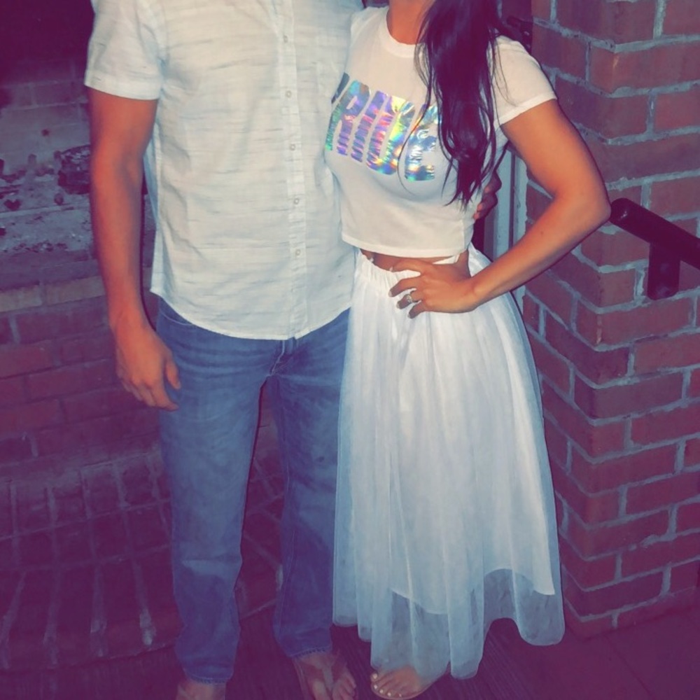 Tulle skirt and crop top